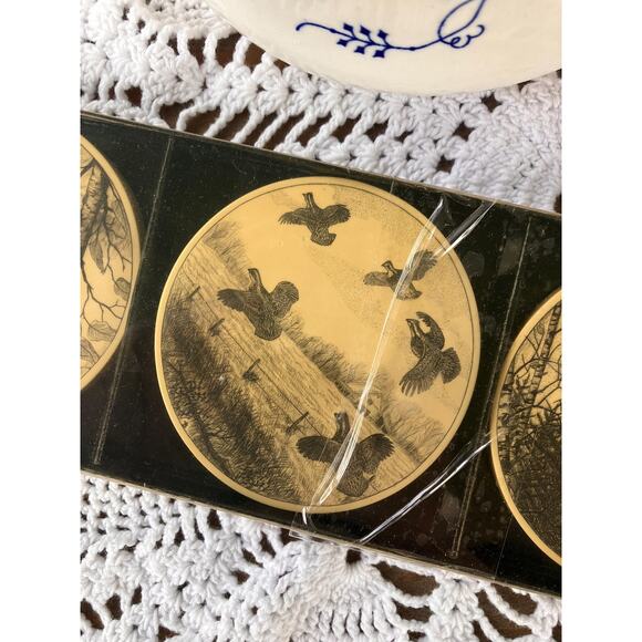 Vintage Barlow Game Bird Coasters: 1980s Wood Coaster Set - Picture 3 of 10